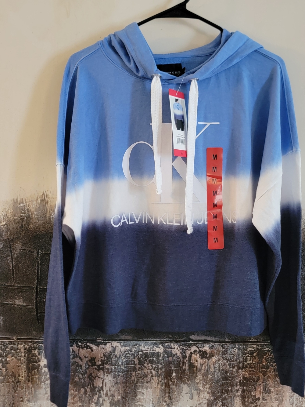 Calvin Klein Jeans Men's Blue Ombre Hoodie Sweater